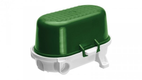 Oprawa kanałowa OVAL-7040B/K, E27, 40W, biała-bakelit, klosz zielony-polipropylen, IP54, oprawa sygnalizacyjna A1170-P4