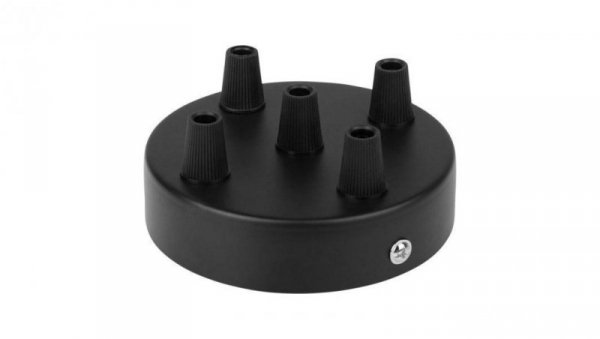 Maskownica do sufitu 80x30mm 5-tna pięciokrotna czarna do kabla w oplocie i lamp podsufitka