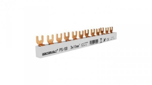 Szyna łączeniowa grzebieniowa PS/GB obustronnie izolowana 3-fazowa 12-modułowa 10mm2 DV 9429