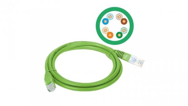 Patchcord UTP A-LAN KKU5ZIE1 (RJ45 - RJ45 1m UTP kat. 5e kolor zielony)