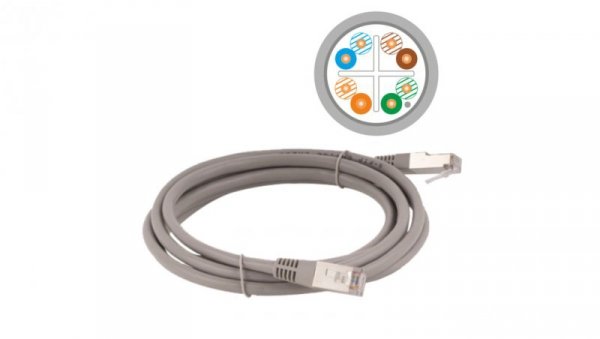 Patchcord FTP kat.6 kabel sieciowy LAN 2x RJ45 linka szary 10m Alantec