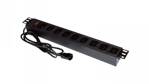 Listwa zasilająca rack 19 cali PDU gniazdo 9 x IEC320 C13 wtyk IEC320 C14 PZ010