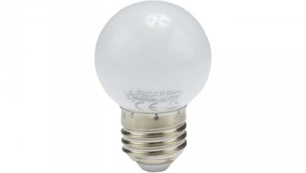 Żarówka LED E27 230V 1W kula biała PCV zimna