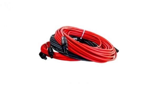 Przedłużacz solarny kabel 4mm2 z wtykami MC4 czarny/czerwony 1 - 50m, Kolor: Czarny, Długość: 12m