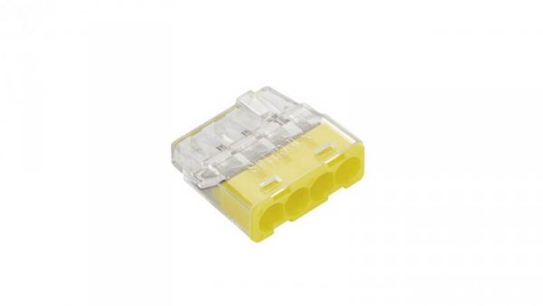 Szybkozłączka samozaciskowa bezgwintowa MINI do drutów (0,2 do 2,5 mm²), 4 tory, PC214S transparentna 89242000 /100 szt./
