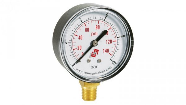 Manometr standardowy z przyłączem dolnym, śr. 63mm, 0-1bar, G1/4, M63R.PL001G14