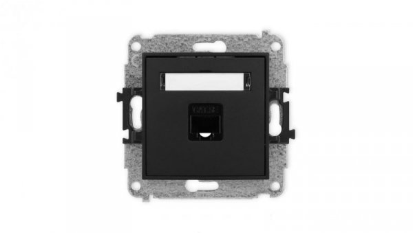 ICON Mechanizm gniazda komputerowego pojedynczego 1xRJ45, kat. 5e, 8-stykowy czarny mat 12IGK-1