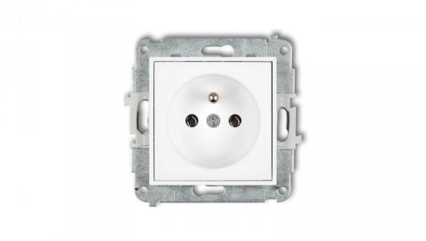 ICON Mechanizm gniazda pojedynczego z uziemieniem 2P+Z (bez przesłon torów prądowych) biały mat 25IGP-1z