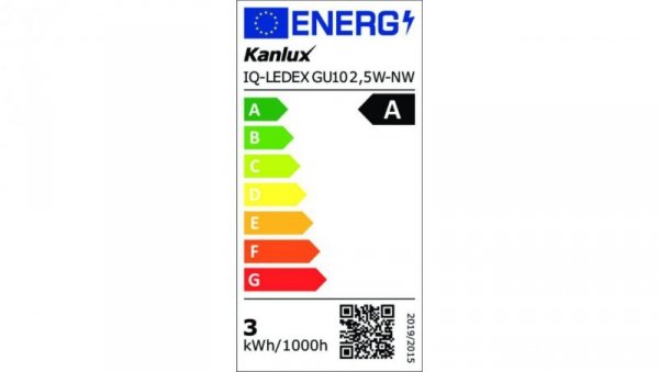 Żarówka LED GU10 IQ-LEDEX GU10 2,5W-NW 460lm 4000K barwa neutralna 5 lat Gwar. 33769