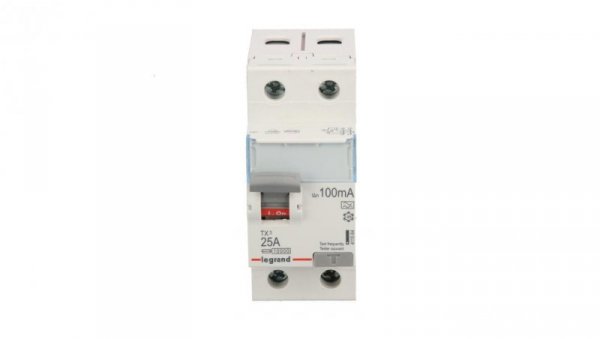 Wyłącznik różnicowoprądowy 2P 25A 0,1A typ A P302 TX3 411564