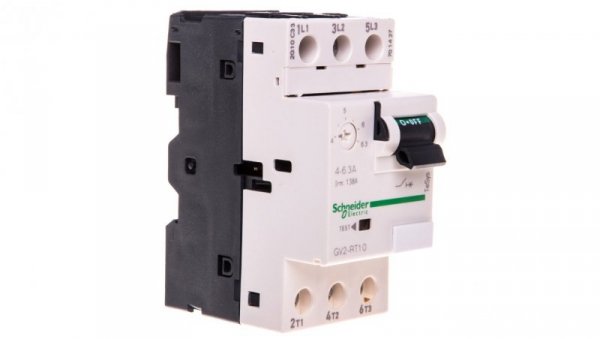 TeSys Deca Wyłącznik silnikowy 3P 2,2kW 4-6,3A GV2RT10