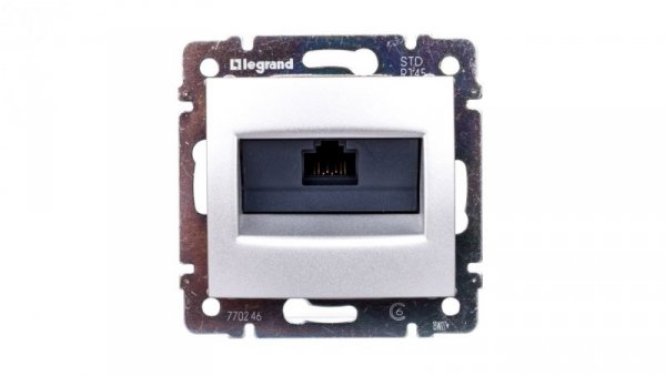 VALENA Gniazdo komputerowe pojedyncze RJ45 aluminium 770246