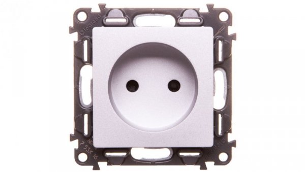 VALENA LIFE Gniazdo pojedyncze b/u aluminium 753316