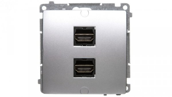 Simon Basic Gniazdo HDMI podwójne srebrny mat BMGHDMI2.01/43