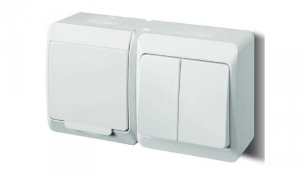 HERMES Gniazdo pojedyncze z/u 2P+Z+ łącznik świecznikowy biały 0327-14