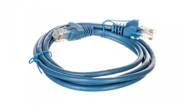 Kabel krosowy patchcord U/UTP kat.5e CCA niebieski 1,5m 95554