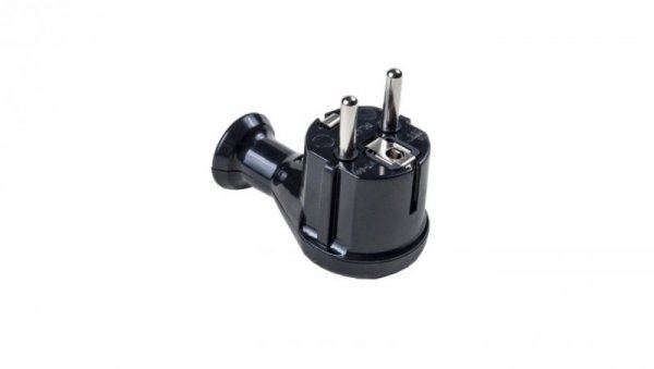Wtyczka kątowa 16A z/u Uni-Schuko 250V czarna WT-50