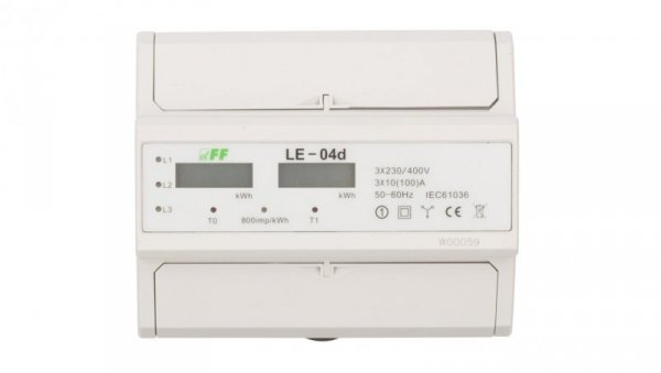 Licznik energii elektrycznej 3-fazowy 100A 230/400V z wyświetlaczem LCD LE-04D
