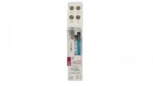 Zegar sterujący analogowy 1-kanałowy 16A 230V AC dobowy z rezerwą min. 100h APC-DR1 002472002