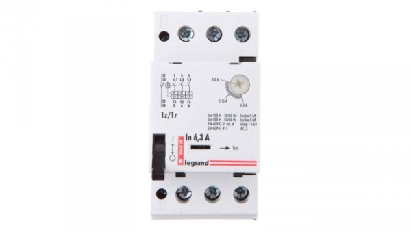 Wyłącznik silnikowy 3P 2,5kW 4-6,3A M 250 1R/1Z 6,3 606828