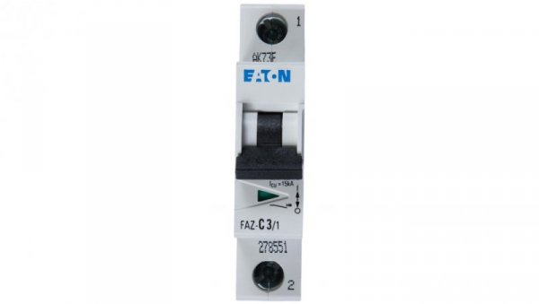 Wyłącznik nadprądowy 1P C 3A 15kA AC FAZ C3/1 278551