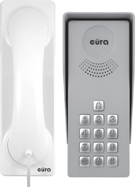 DOMOFON &#039;&#039;EURA&#039;&#039; ADP-36A3 &#039;&#039;INGRESSO BIANCO&#039;&#039; - 1-rodzinny, kaseta zewnętrzna z szyfrato