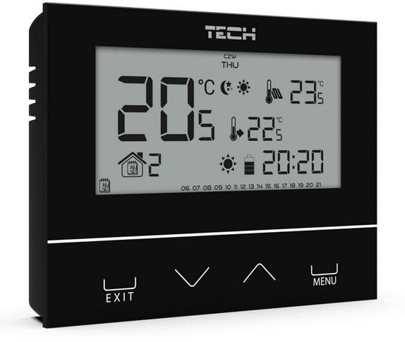 Przewodowy  dwustanowy regulator pokojowy czarny ST-292v3 Tech sterowniki