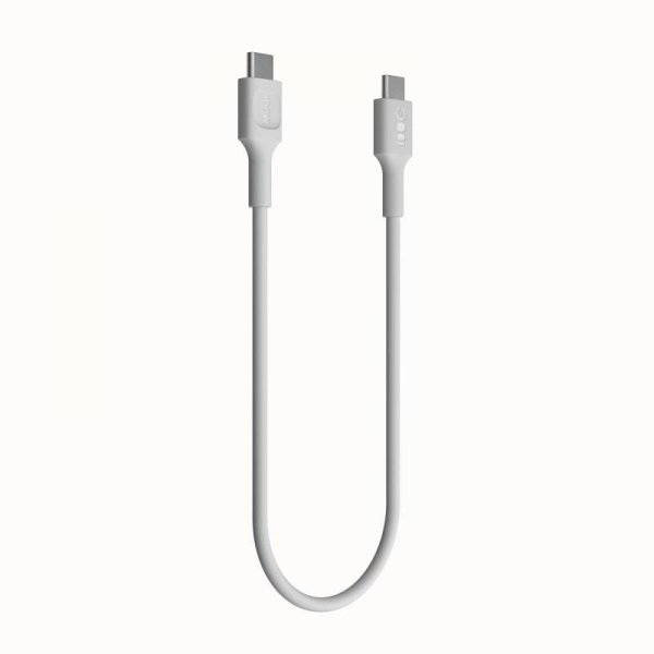 KABEL USB-C / USB-C Greencell PowerFlex 30cm PD 100W biały silikonowy