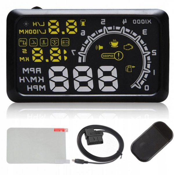 Wyświetlacz LED HUD W02 5.5" OBD2 wersja PRO