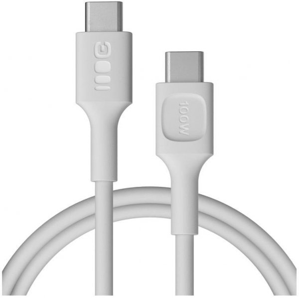 KABEL USB-C / USB-C Greencell PowerFlex 120cm PD 100W biały silikonowy