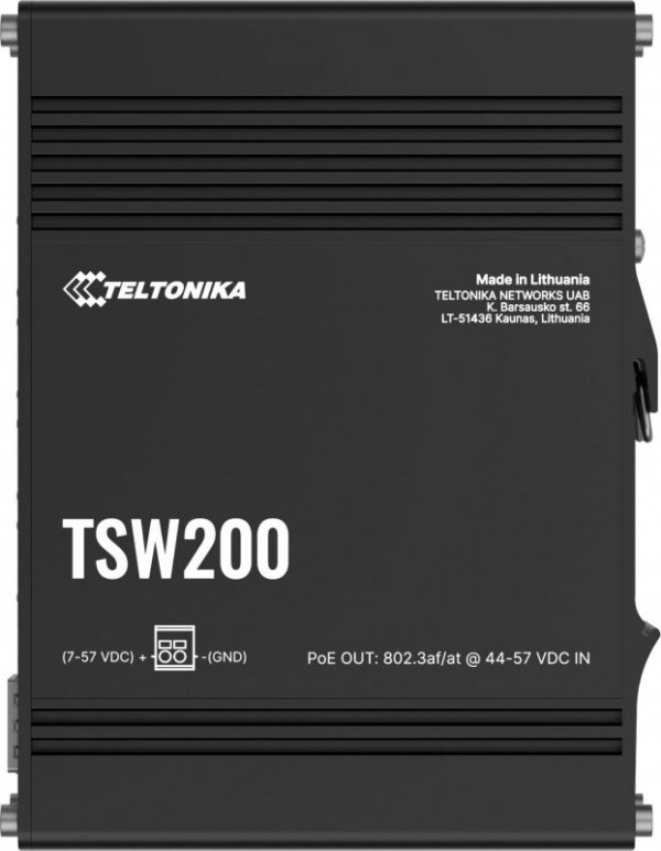 Teltonika TSW200 switch przemysłowy 8xGE 2xSFP PoE (TSW2000000B0) DIN