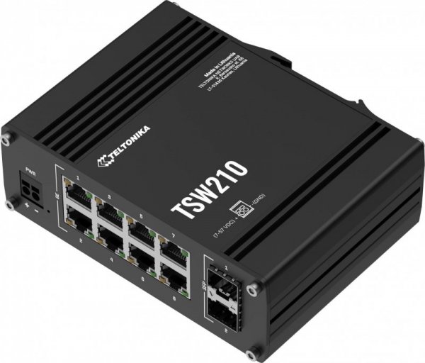 Teltonika TSW210 switch przemysłowy 8xGE 2xSFP PoE+ (TSW210000040) DIN