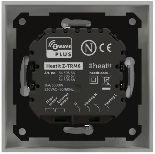 Termostat Heatit Z-TRM6 White RAL 9003 Z-Wave Thermostat 3600W 16A 868,4 Mhz