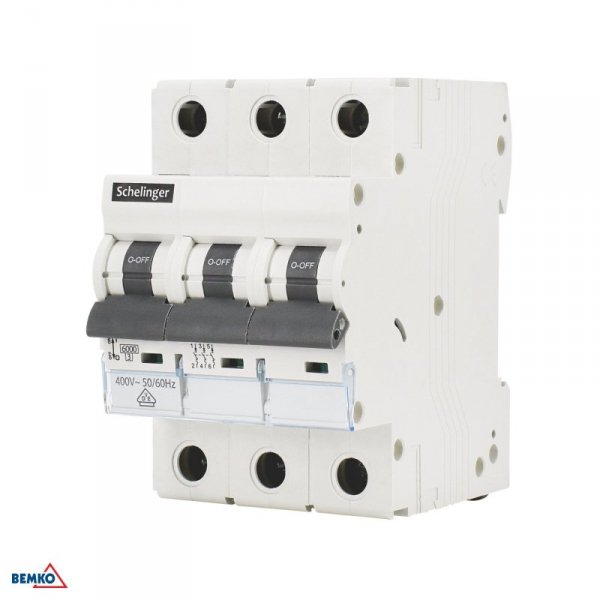 Wyłącznik nadprądowy 6KA 3P C 63A VDE SCHELINGER