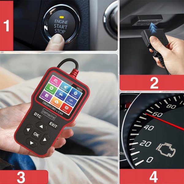 Interfejs Tester Skaner Diagnostyczny  OBD2 ELM327 CAN Zenwire V620