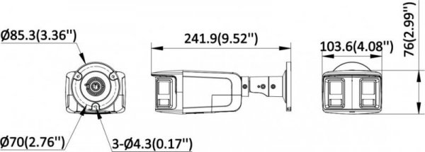 Kamera IP Hikvision DS-2CD2T83G2P-LISU/SL(180°)(O-STD)
