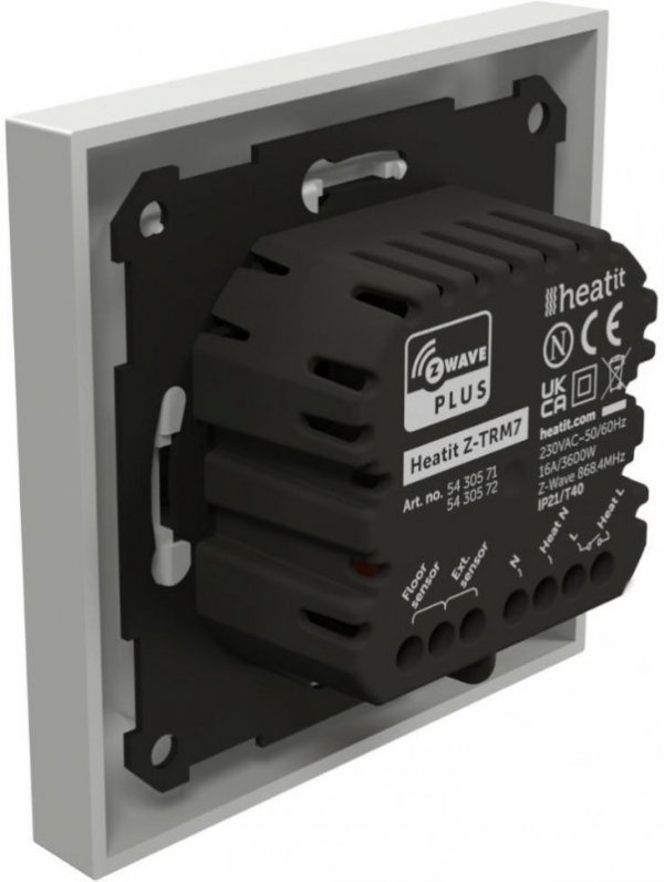 Termostat Heatit Z-TRM7 White RAL 9003 Z-Wave Thermostat 3600W 16A 868,4 Mhz