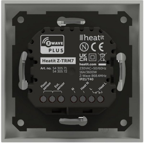 Termostat Heatit Z-TRM7 White RAL 9003 Z-Wave Thermostat 3600W 16A 868,4 Mhz