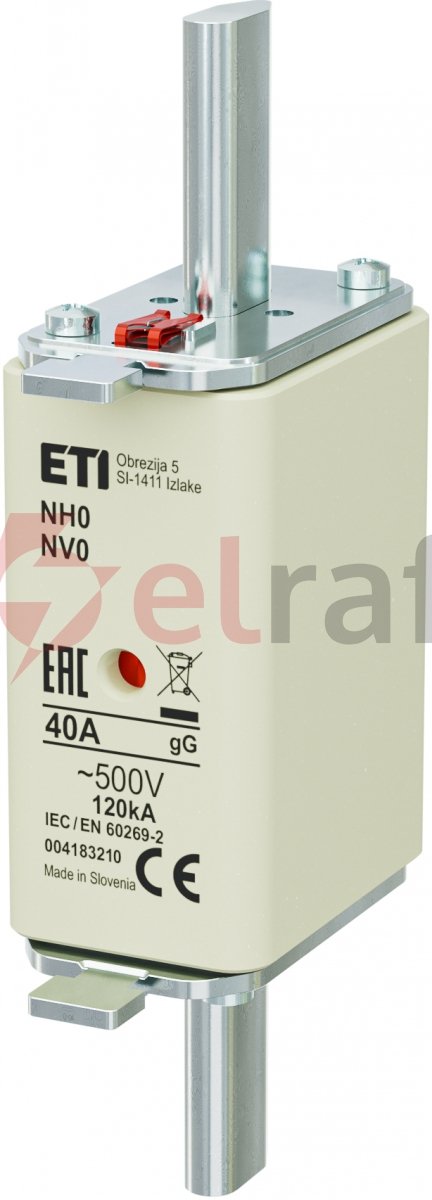 Wkladka bezpiecznikowa KOMBI NH0 40A gG/gL 500V WT-0 004183210 /3szt./