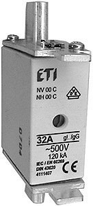 WT-00C NH000 GG K  63A WKŁADKA TOPIKOWA PRZEMYSŁOWA ZWŁOCZNA KOMBI 500V BM WT-NH