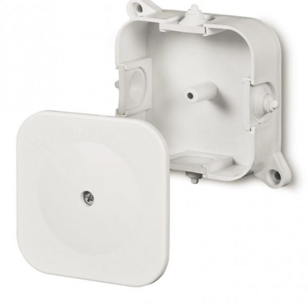 PUSZKA INSTALACYJNA NT 86X86X35 IP42 380 4 DŁAWIKI Z WKŁADEM 4X2.5 BIAŁY