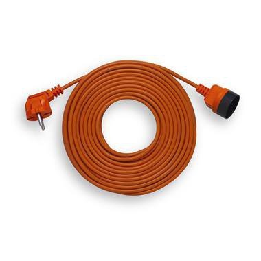 PK-1020 PRZEDŁUŻACZ OGRODOWY 1X B/U OKRĄGŁY WTYCZKA KĄTOWA 20M H05VV-F 2X1.0 POMARAŃCZOWY