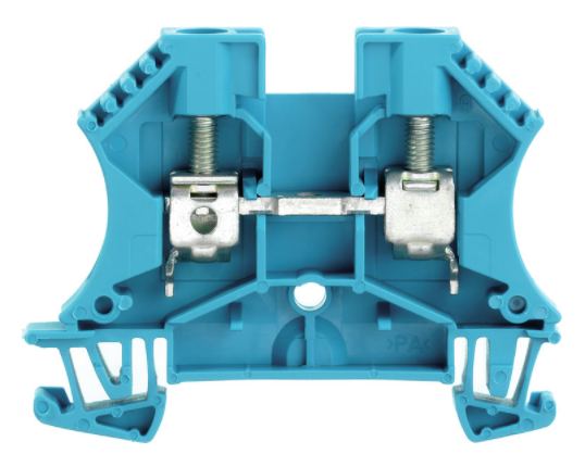 WDU  6.0 BL ZŁĄCZKA SZYNOWA PRZELOTOWA GWINTOWA NIEBIESKI
