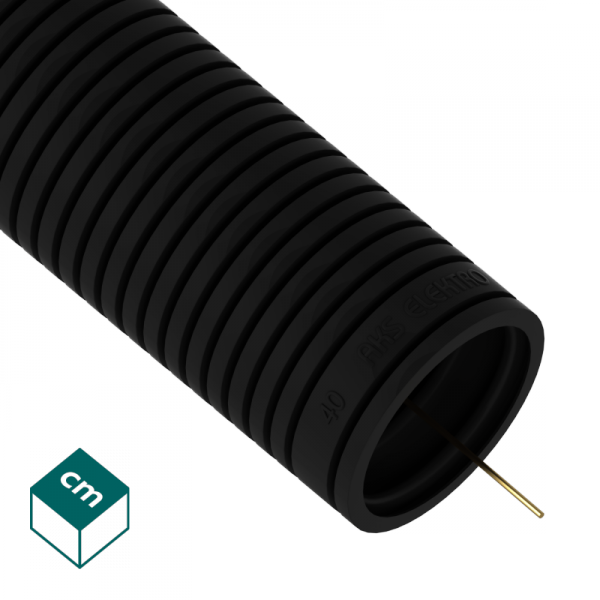 RKGS 40-25 CZARNY RURA KARBOWANA PESZEL PVC-U FI40/33 Z PILOTEM 750N (25 MB)