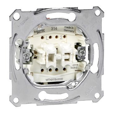 Schneider Electric Merten, mechanizm łącznika świecznikowego, zacisk bezśrubowy 250V AC 10A, MTN3115-0000