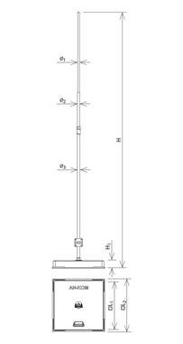 AN-80C, MASZT ODGROMOWY POJ. H=2000 MM FI 16/10 X 2000 MM PODSTAWA 35X35X5 VMAX=144KM/H