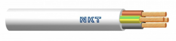 H05VV-F OWY 4X 1 ŻO BIAŁY PRZEWÓD OKRĄGŁY 300/500V KL.5 DO ODBIORNIKÓW RUCHOMYCH