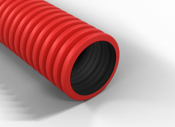 QRK160-25 FLEX CZERWONY RURA OSŁONOWA KARBOWANA DWUWARSTWOWA ZIEMNA HDPE FI160/138 450N/5CM (25 MB)