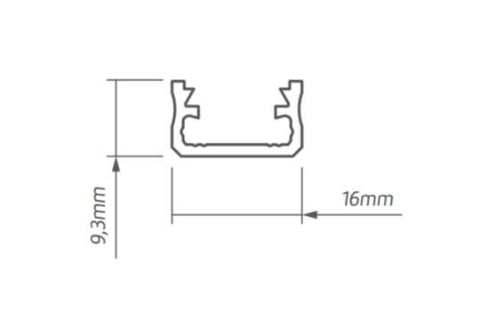 PROFIL LED NT ALUMINIUM SUROWE SREBRNY 2020MM+ KLOSZ PRZEZROCZYSTY