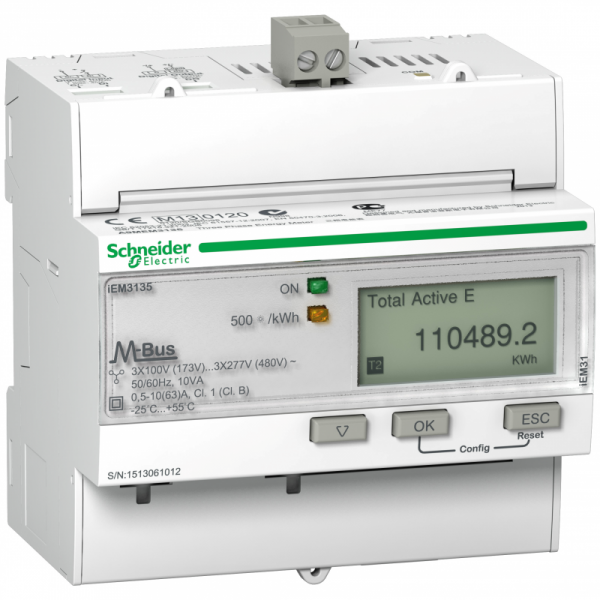 Schneider Electric PowerLogic Licznik energii trójfazowy 63A kl 1 MID M-Bus, A9MEM3135